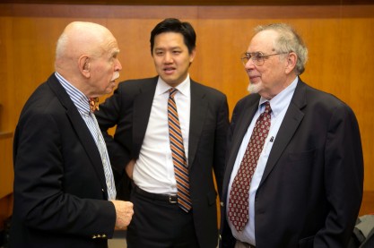 Jerome Cohen with panel co-organizers Alex Wang and Harry Scheiber  (photos by Jim Block)