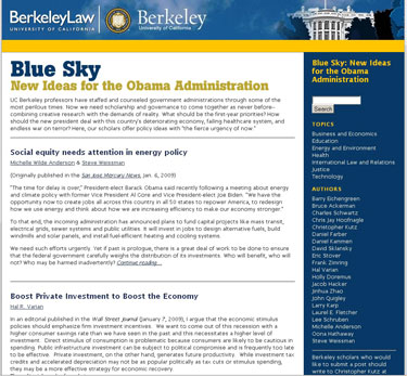 Screenshot of website homepage