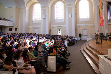 Justice Ginsburg speaks to the audience