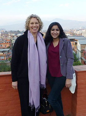 Laurel Fletcher and Guneet Kaur in Nepal