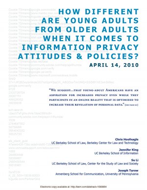 How Different are Young Adults from Older Adults When it Comes to Information Privacy Attitudes and Policies?