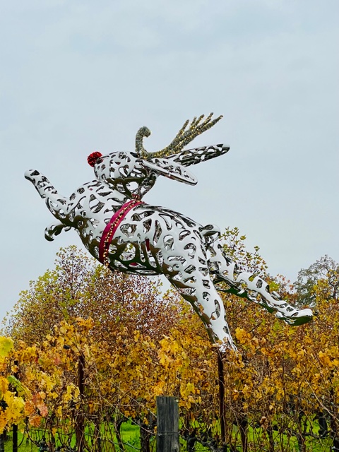 Rabbit sculpture at Hall Wines. St. Helena, California