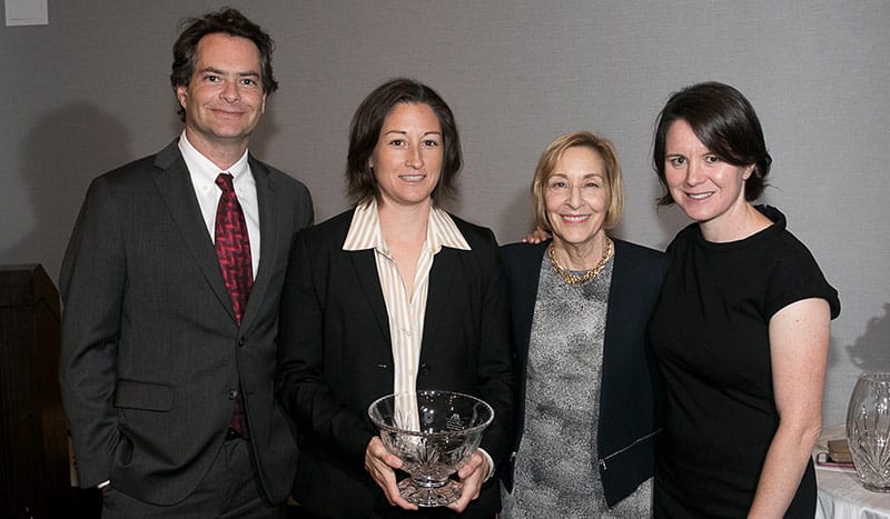 Death Penalty Clinic award winners Jen Moreno '06 (second from left) and Megan McCracken (right) with Associate Director Ty Alper and Director Elisabeth Semel