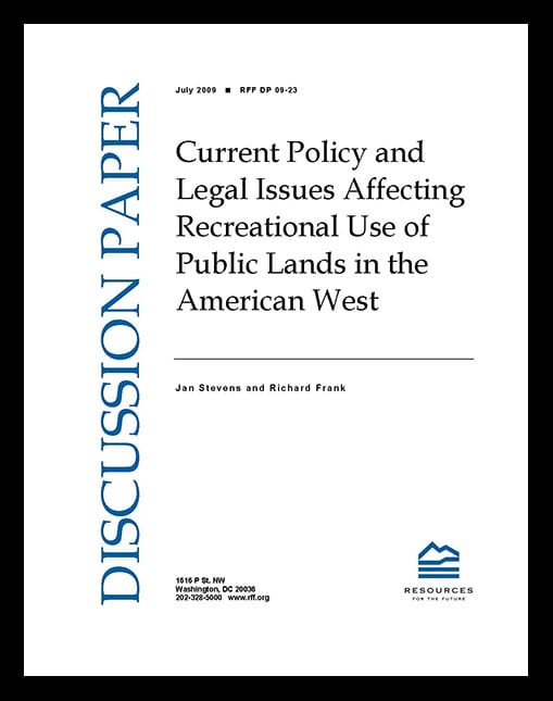 Current Policy and Legal Issues Affecting Recreational Use of Public
