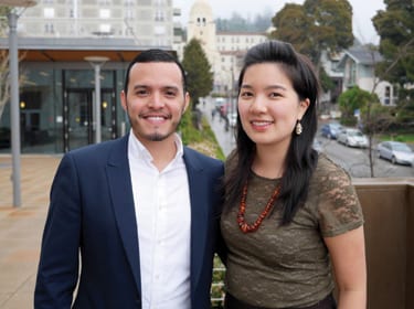 REGISTERING CHANGE: Paul Monge '18 and Cindy Dinh '16 want their bill to help empower California's young voters. Photo by Rachel Deletto.