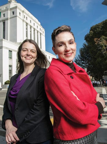 DREAM WEAVERS: Berkeley Law's Melanie Rowen (left) initiated a new program, run by Cynthia Chandler of Golden Gate University, to help recent Bay Area law grads launch solo practices