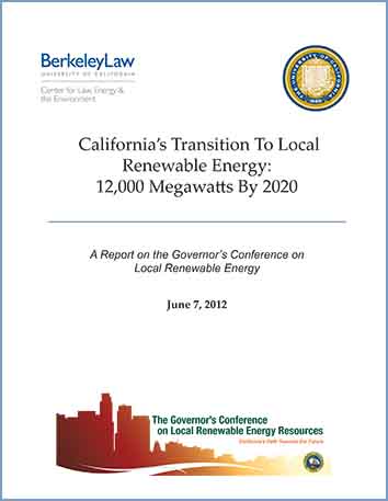 View California's Transition to Local Renewable Energy: 12,000 Megawatts by 2020