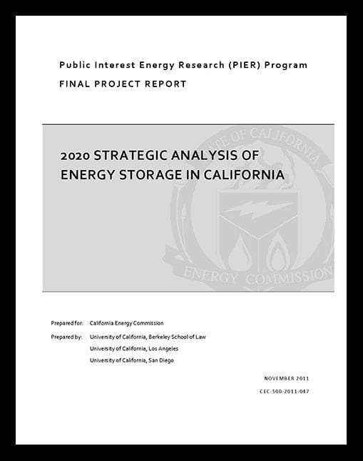 View 2020 Strategic Analysis of Energy Storage in California