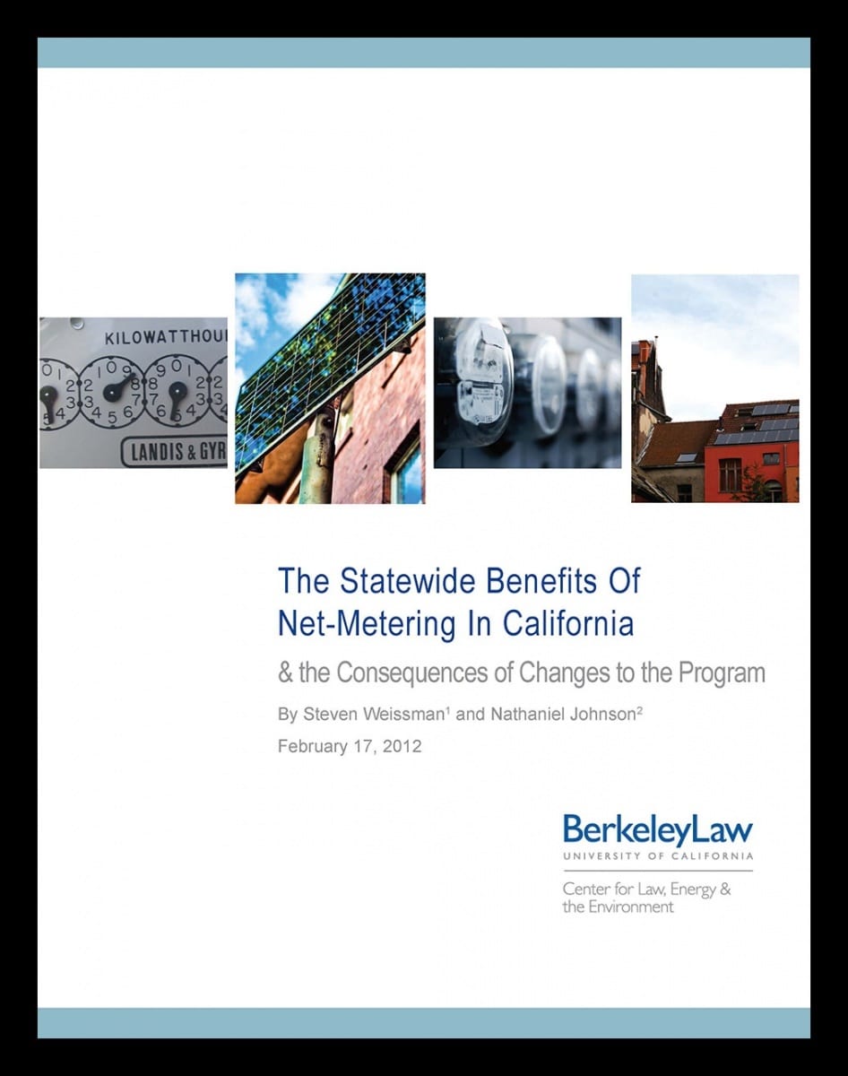 View The Statewide Benefits of Net-Metering in California & the Consequences of Changes to the Program
