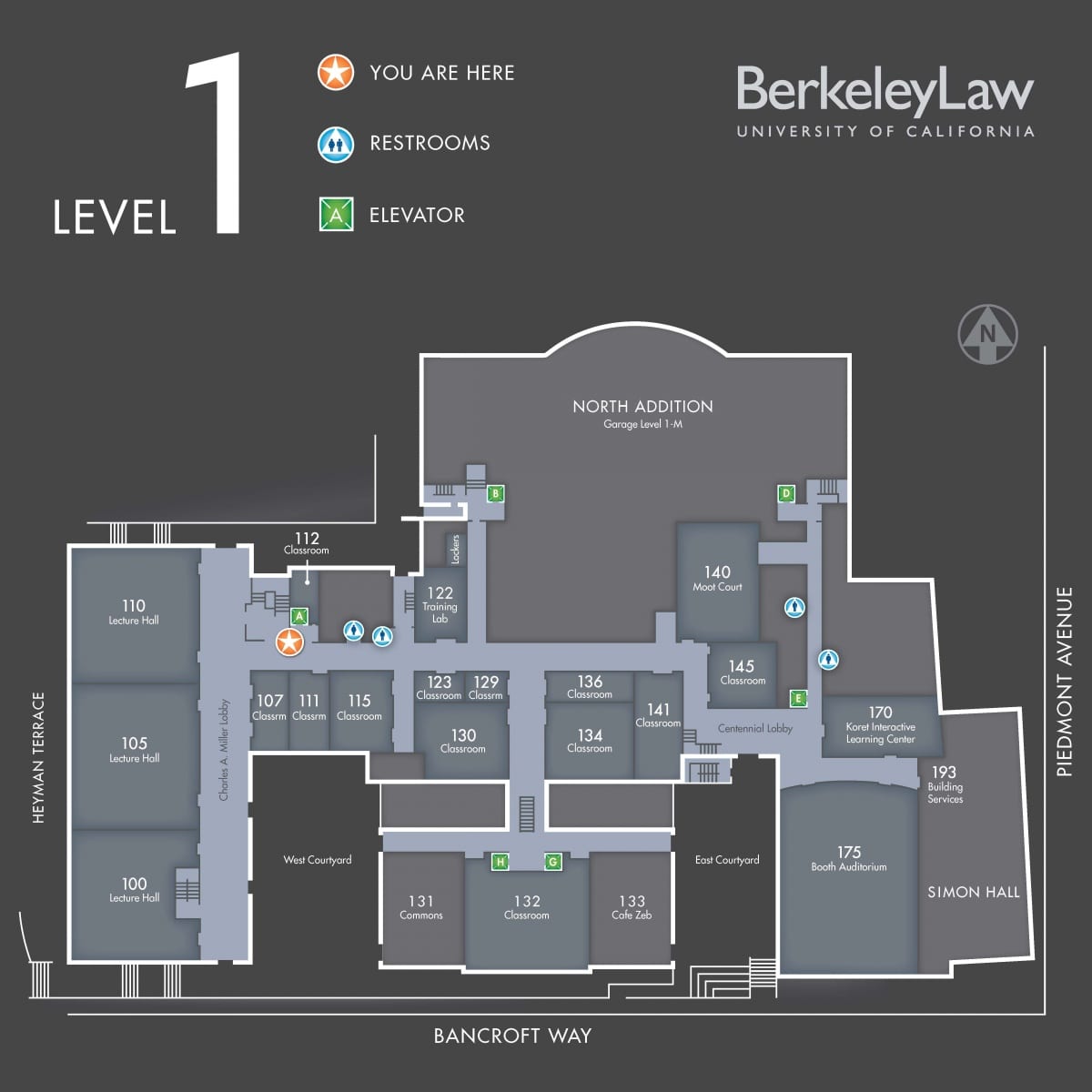 Floorplan map of UC Berkeley School of Law