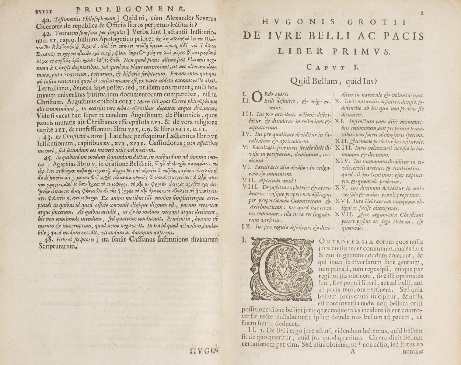 Two-page book spread in Latin. Links to larger version of this image.