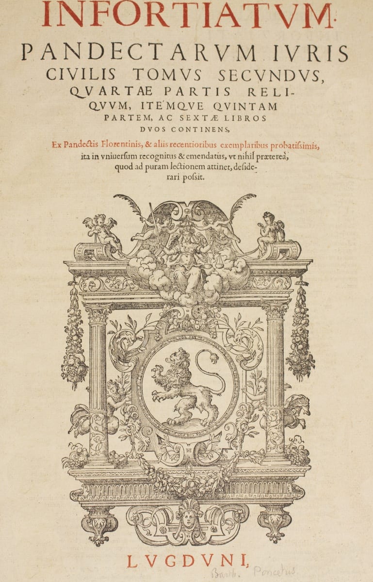 Book cover in latin with lion illustration