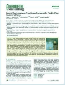 First page of article entitled "Beyond User Acceptance: A Legitimacy Framework for Potable Water Reuse in California"