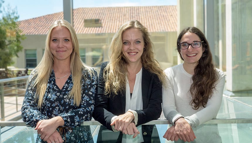 Left to right: Melina Cardinal-Bradette LL.M., Kelsey Peden J.D./M.P.P. ’21, Alexandra Zaretsky ’20