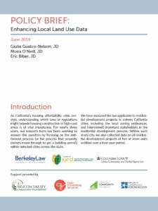 View Policy Brief: Enhancing Local Land Use Data