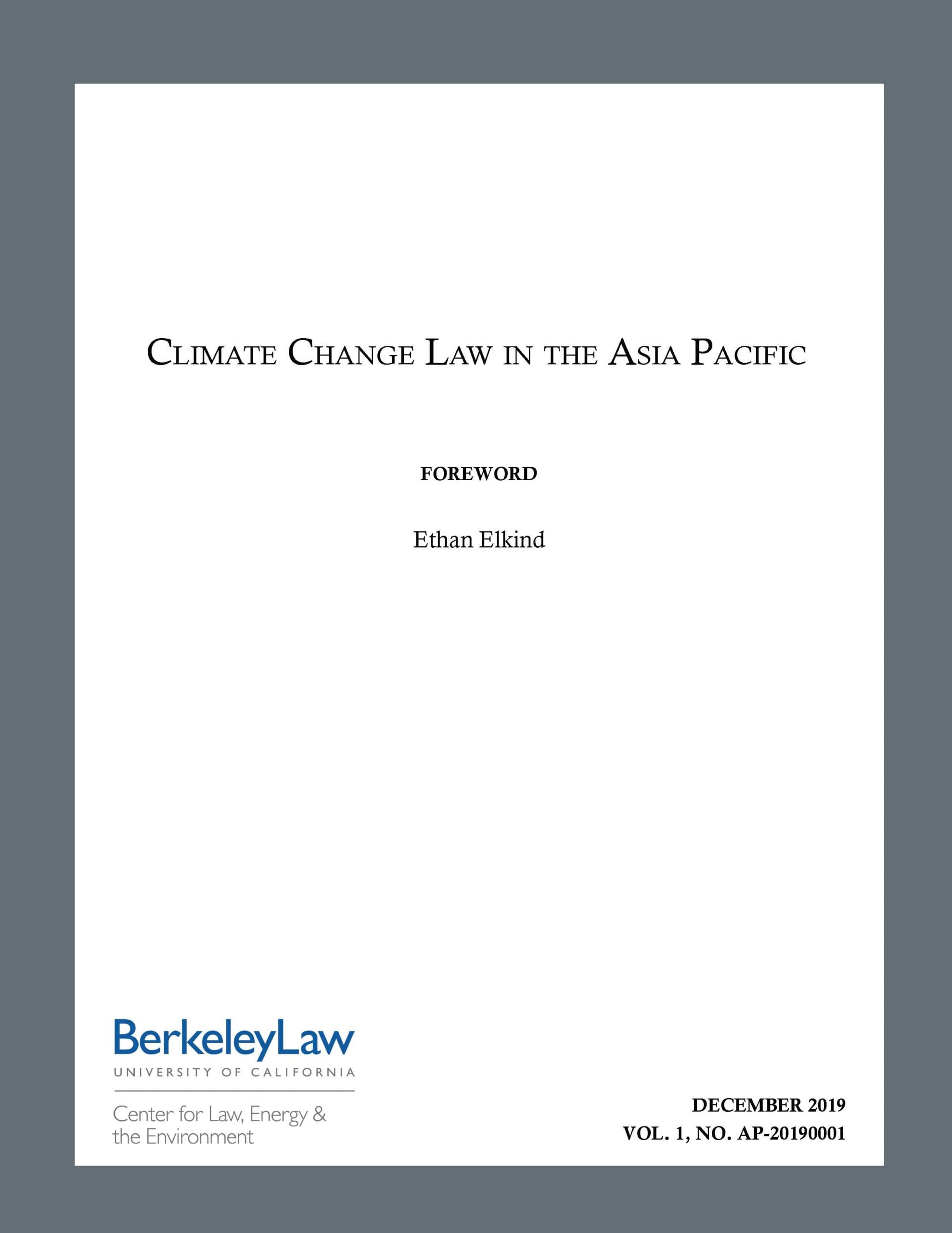 View Climate Change Law in the Asia Pacific