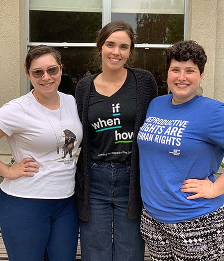 Berkeley Law 2Ls (from left) Michelle Ziperstein, Savannah Wheeler, and Simone Levine