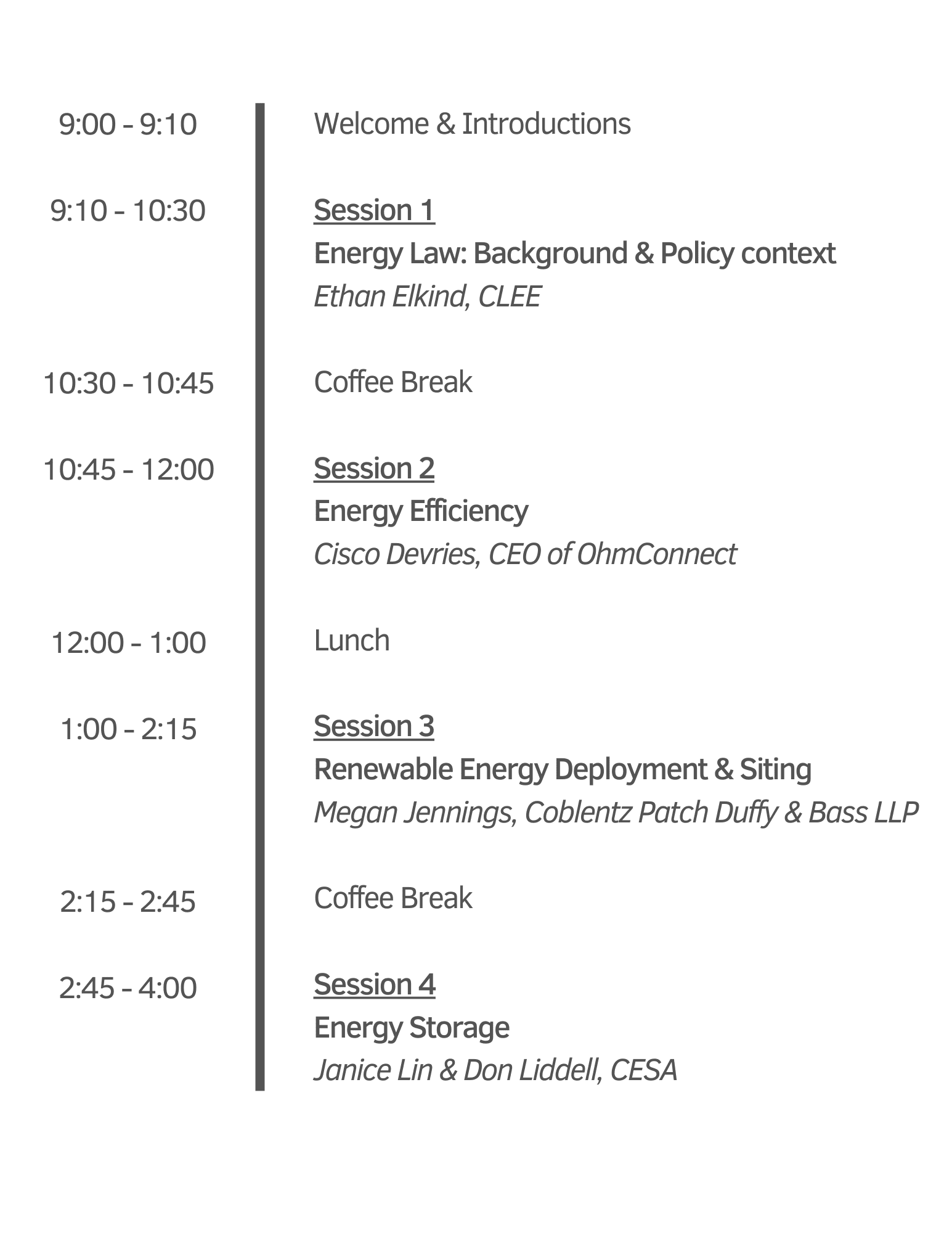The schedule for Day 1 of the Symposium