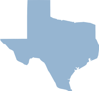 Texas State image in solid blue color