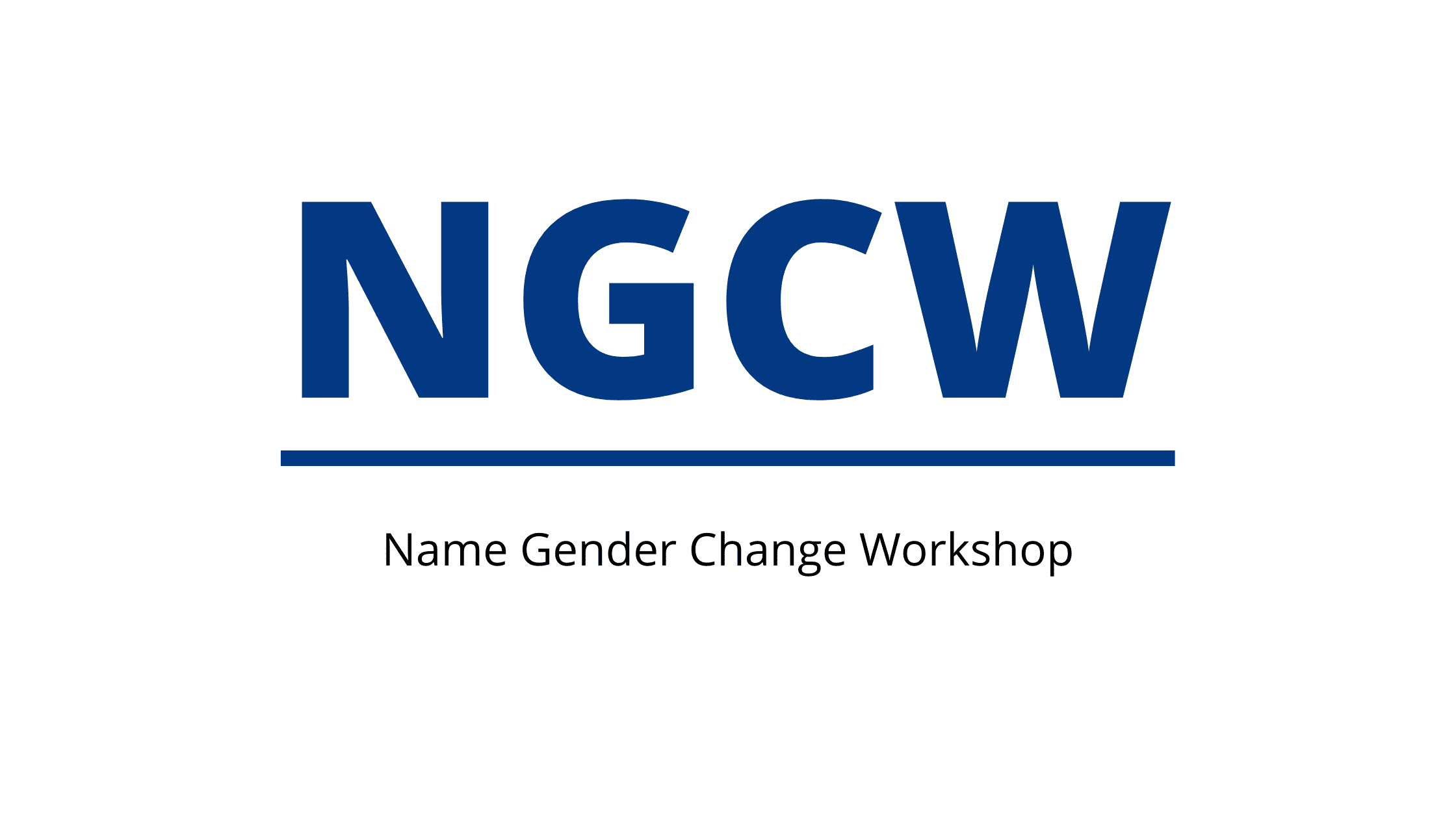 NGCW (Name Gender Change Workshop) SLP Logo