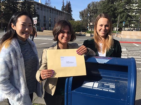 Students Jina Kim ’21, Camila Gonzalez ’20, and Natasha Geiling ’21 worked intensely on the EPA complaint. 