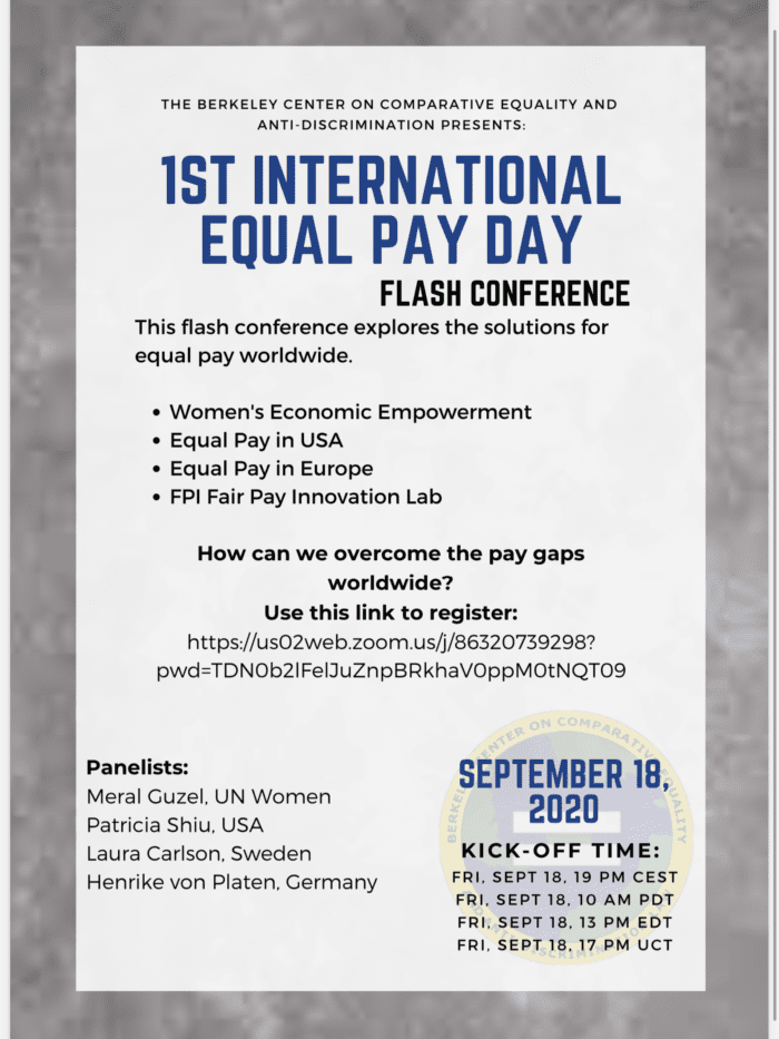 1st International Equal Pay Day Flash Conference Infographic