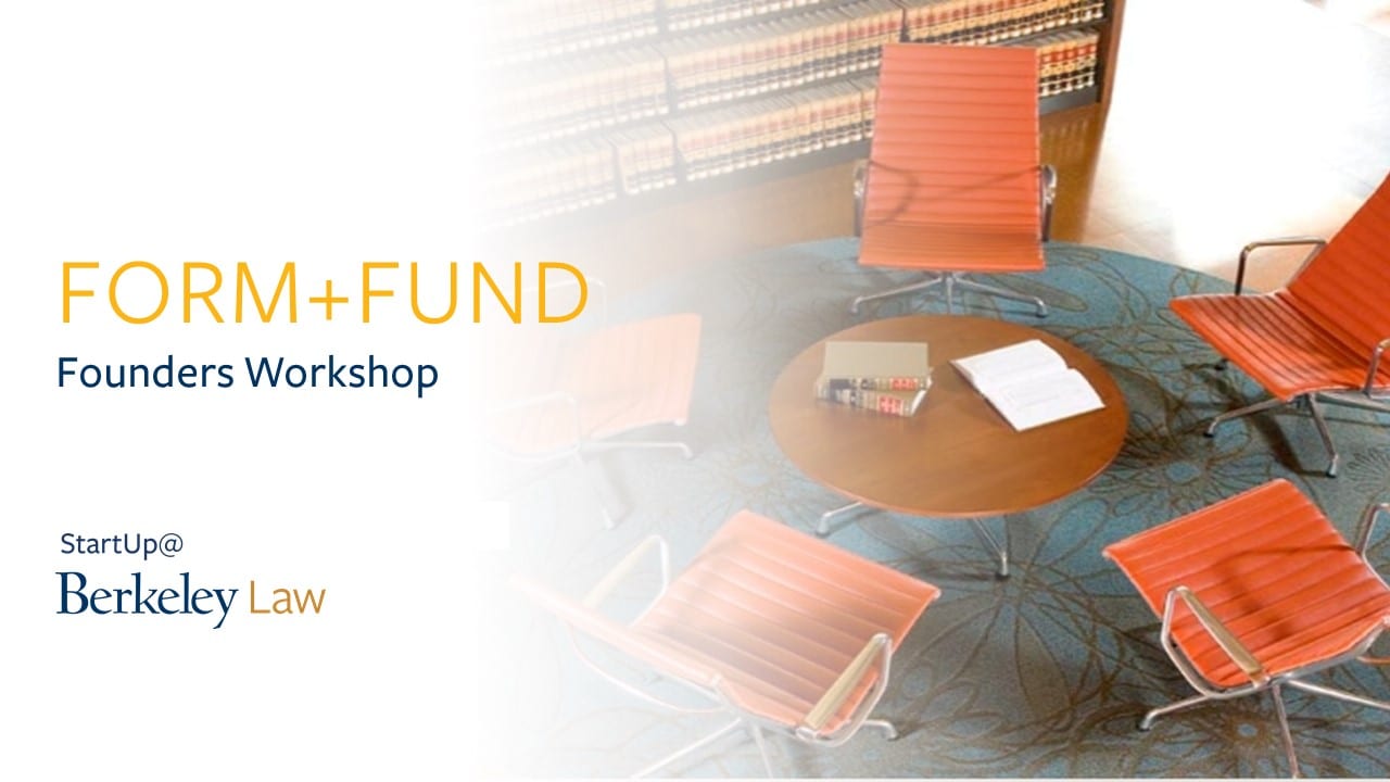 FORM+FUND Banner - Decorative scene of chairs around a table representative of entrepreneurs coming together