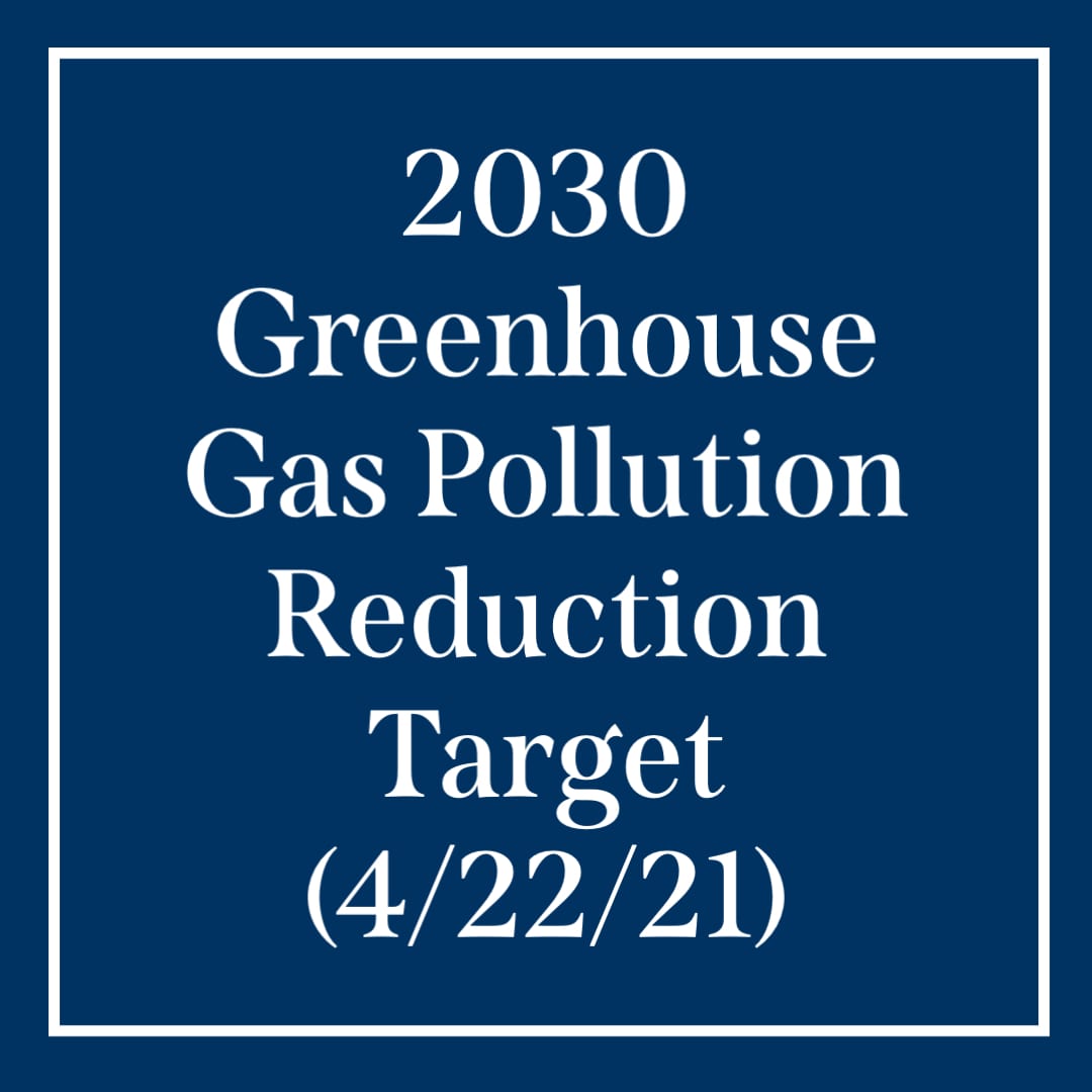 2030 greenhouse gas pollution reduction target