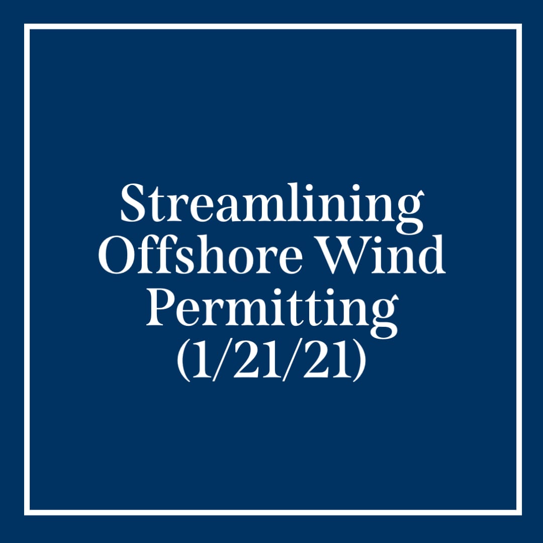 Streamlining offshore wind permitting