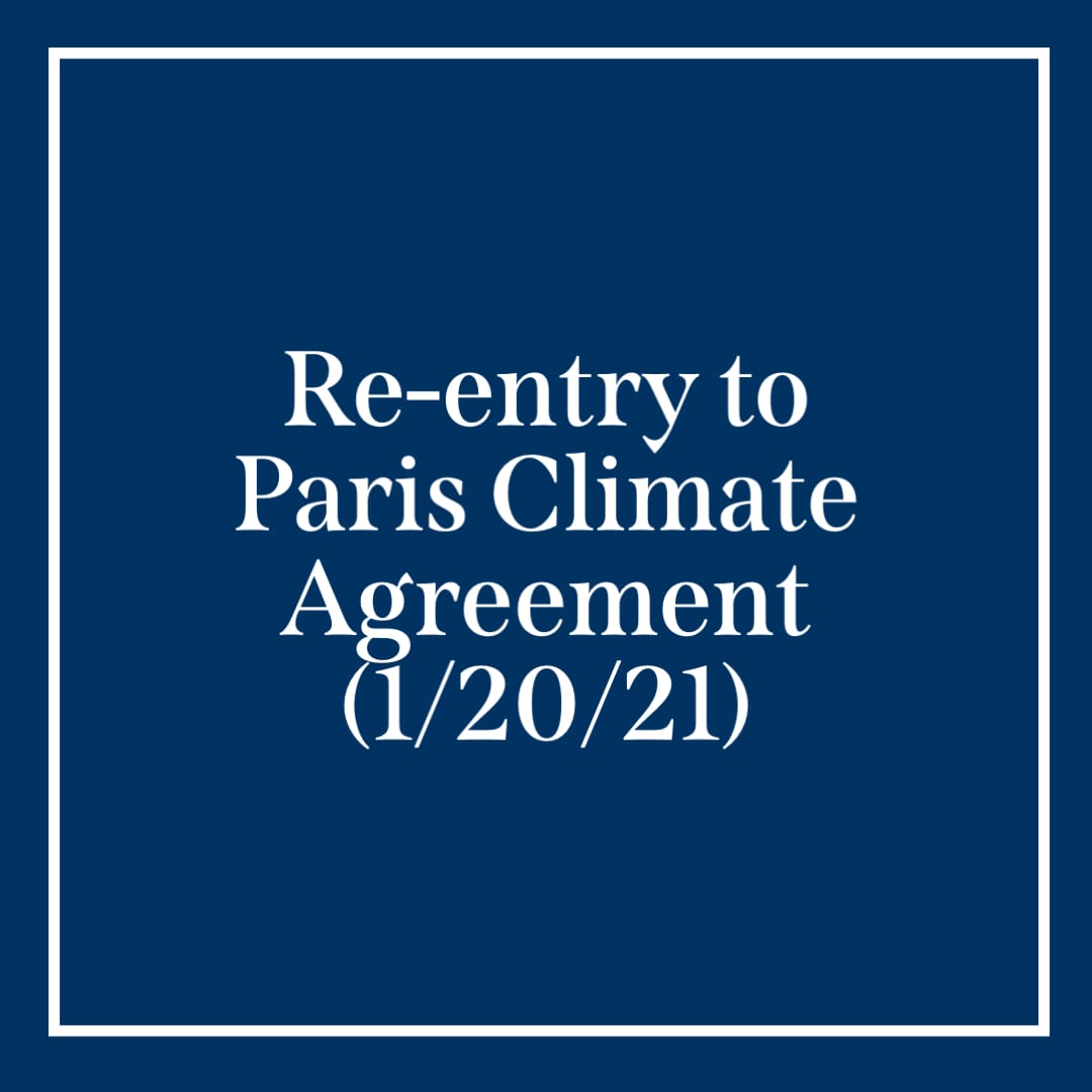 Re-entry to paris climate agreement