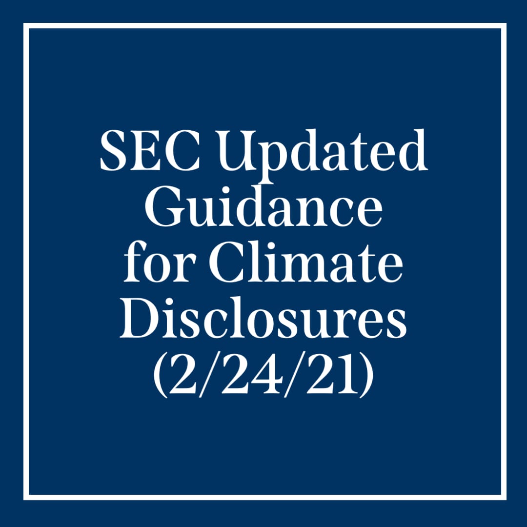 SEC updated guidance for climate disclosures