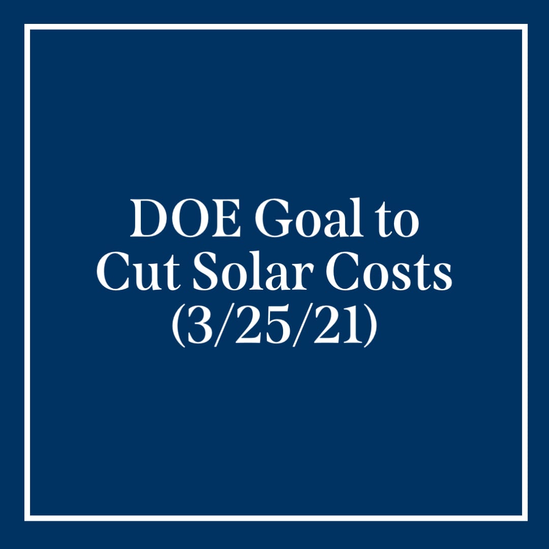 DOE goal to cut solar costs