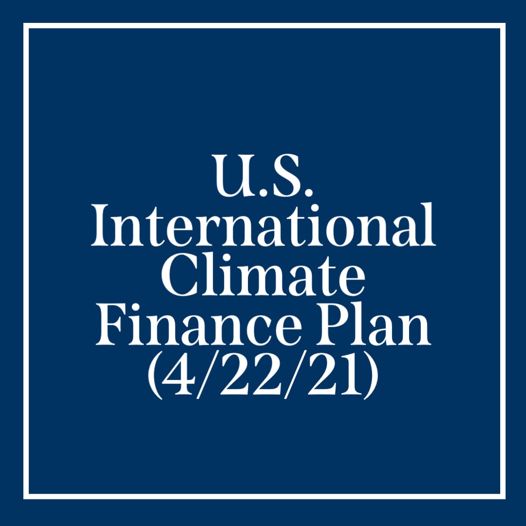 US international climate finance plan