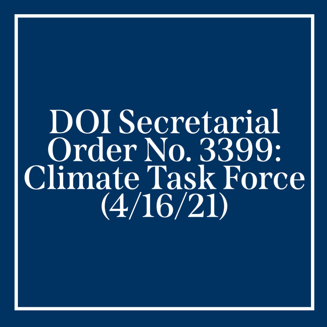 DOI secretarial order no. 3399