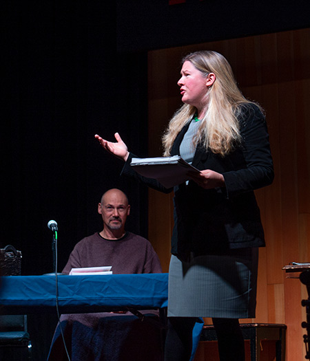 Stanford Law Professor Bernadette Meyler offers her defense for Friar Laurence (Andrew Borba).