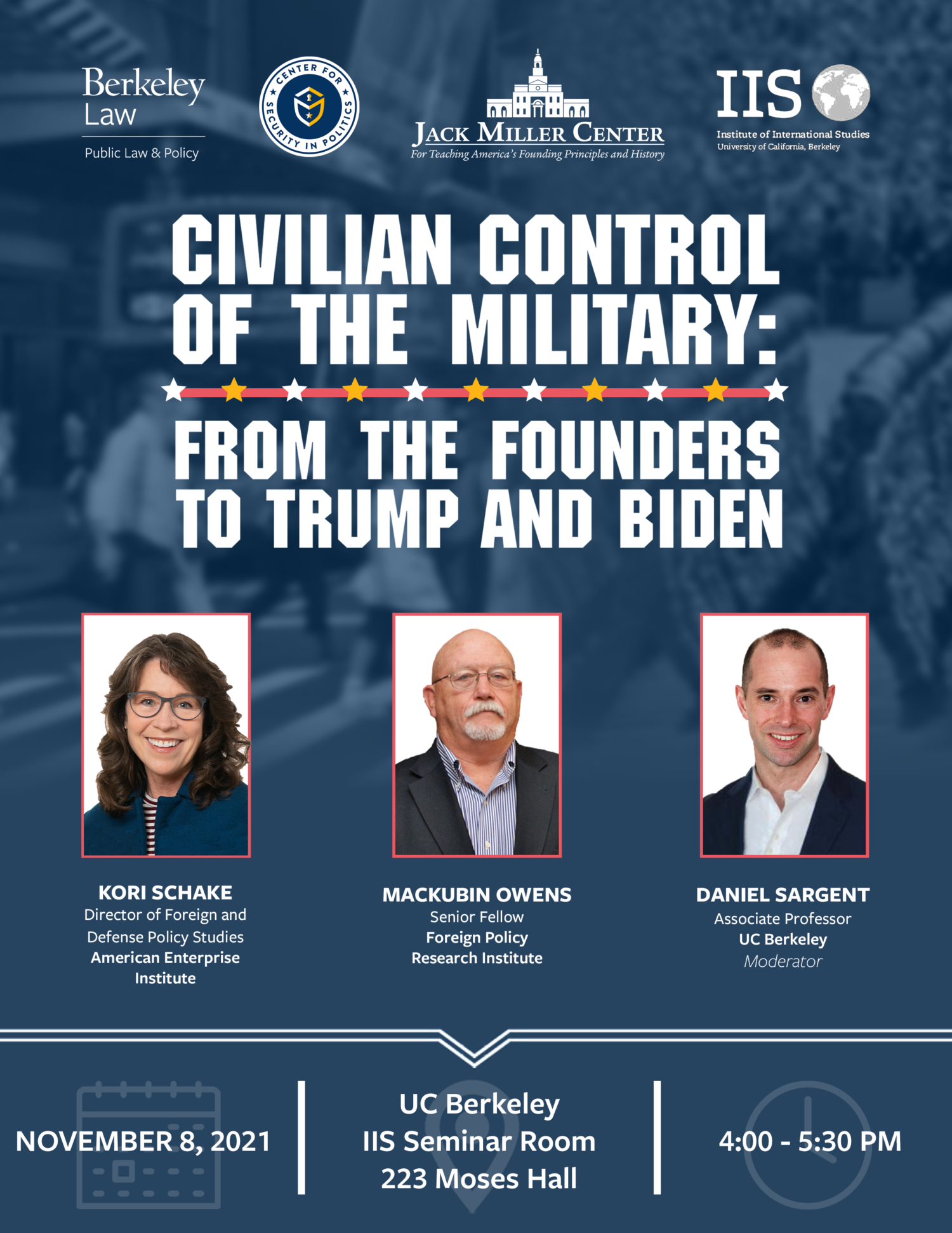 Civilian Control of the Military Event Flyer