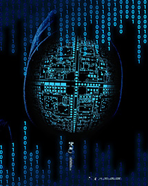 Stylized image of cybercriminal. Links to Wired magazine story.