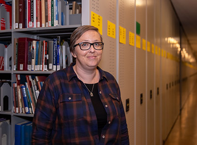 Kate Peck in library