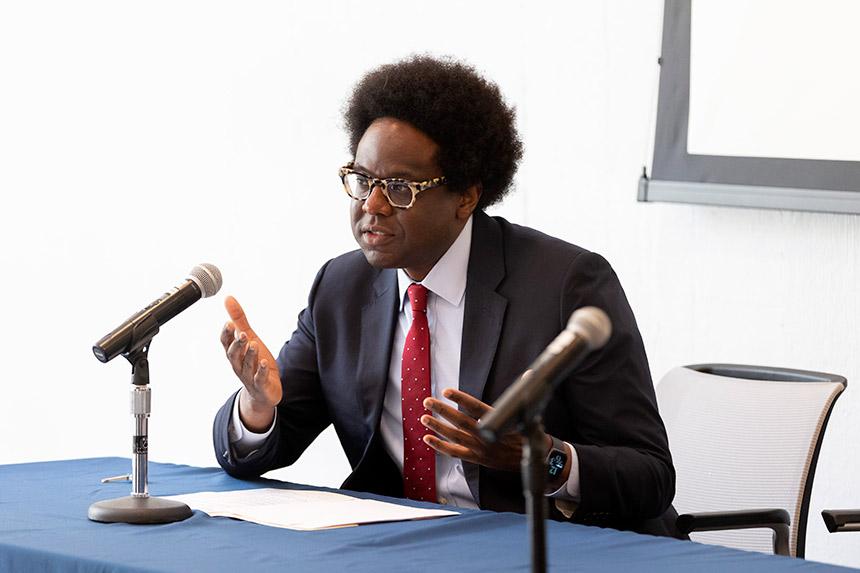 Osagie K. Obasogie speaking on panel