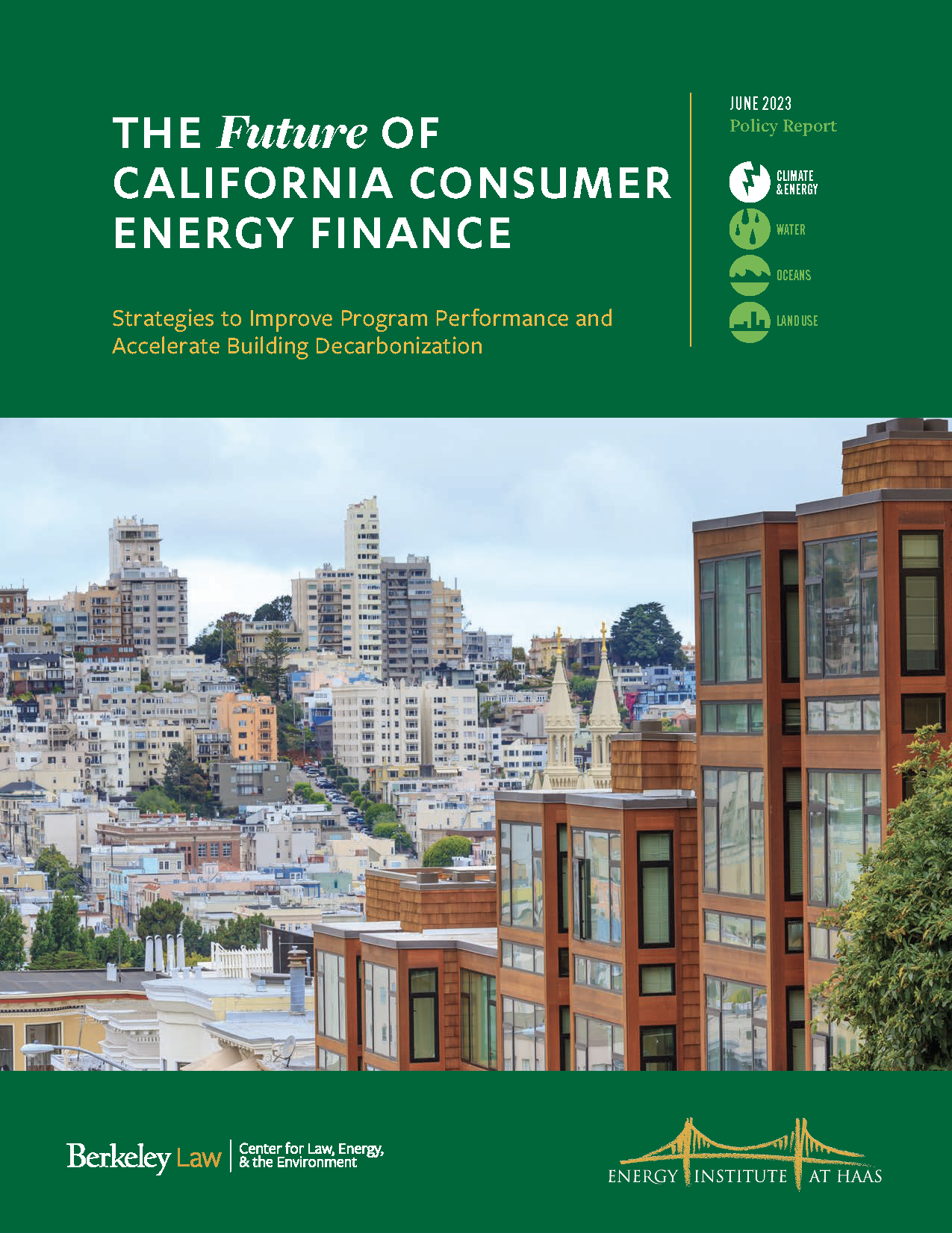 The Future of CA consumer energy finance report cover. Links to report