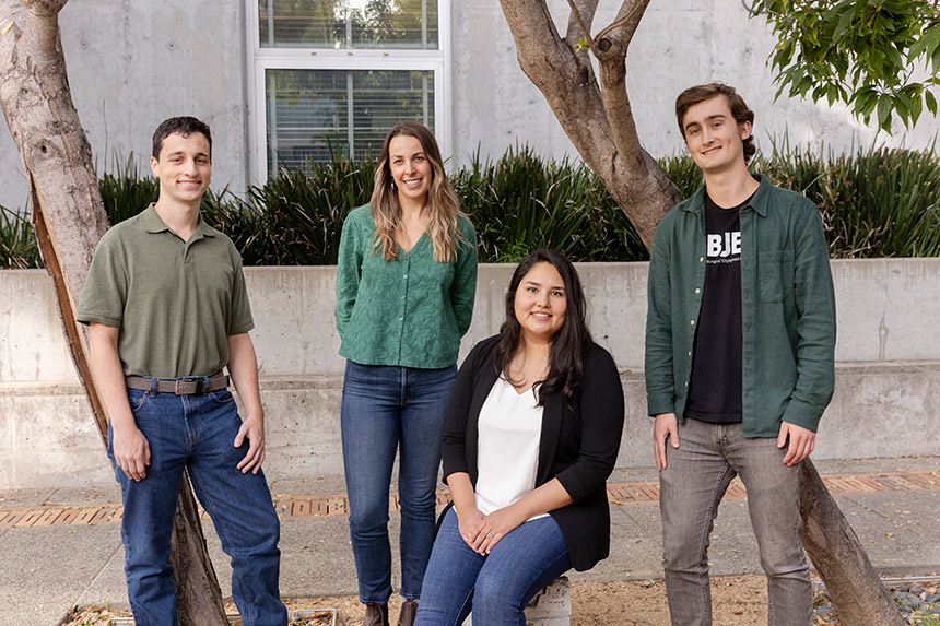 Four students posing