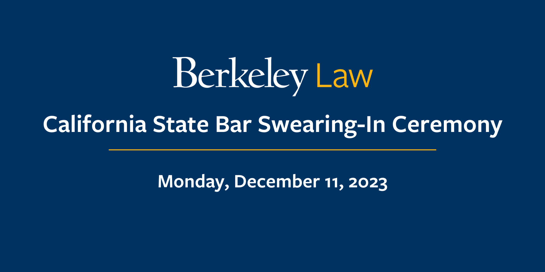 California State Bar SwearingIn Ceremony Berkeley Law