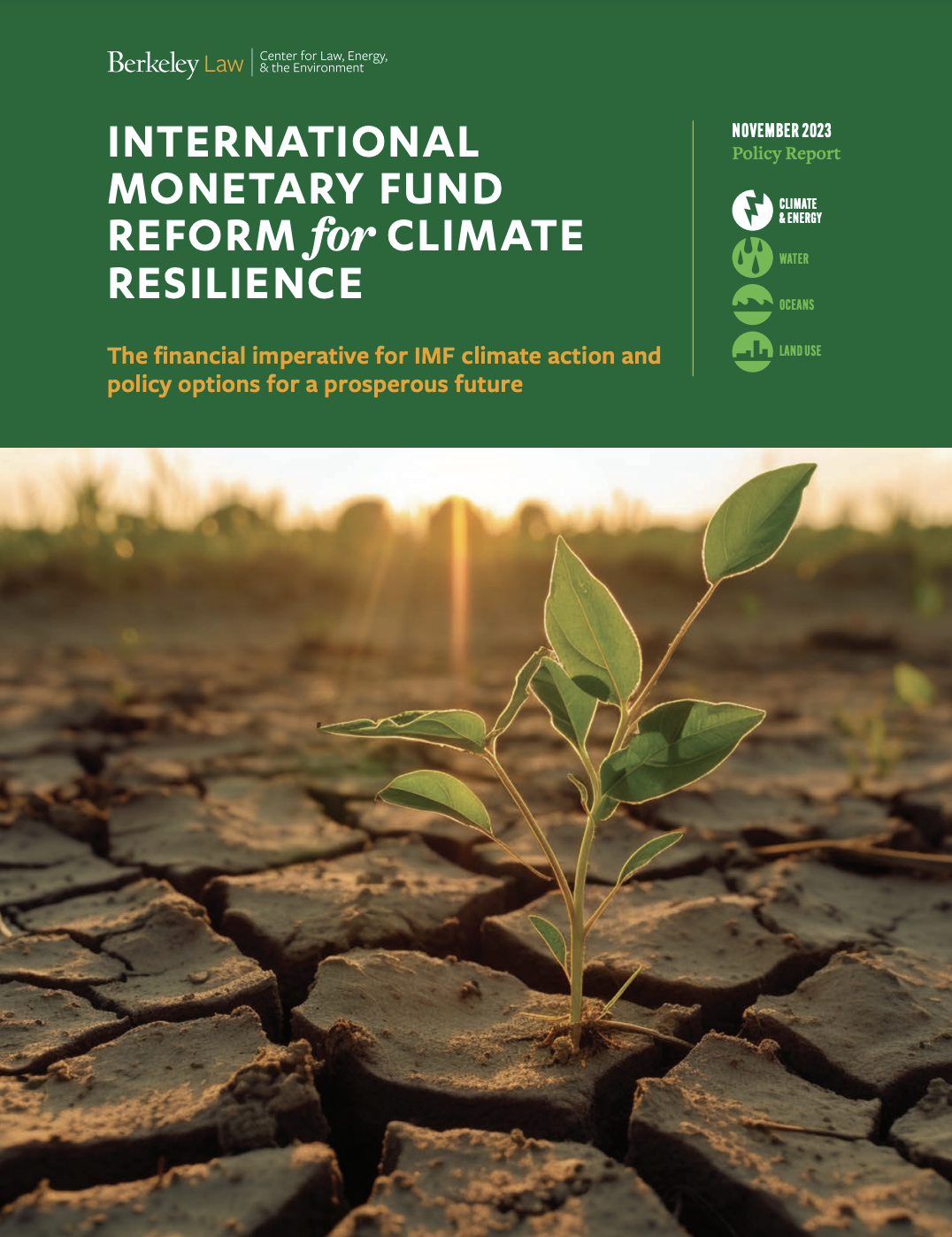International Monetary Fund Report for Climate Resilience cover image of a sprouting plant 