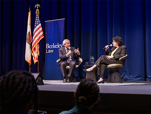 Sotomayor answers a question from Berkeley Law Dean Erwin Chemerinsky