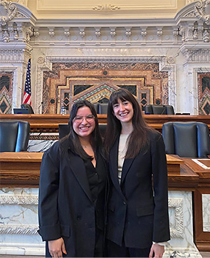 Emma Rodríguez and Remy Carreiro at the Ninth Circuit Court