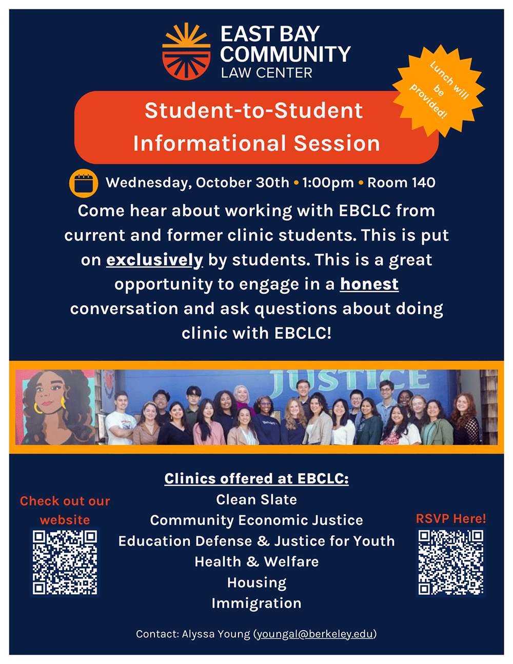 EBCLC Student-to-Student Informational Session event flyer