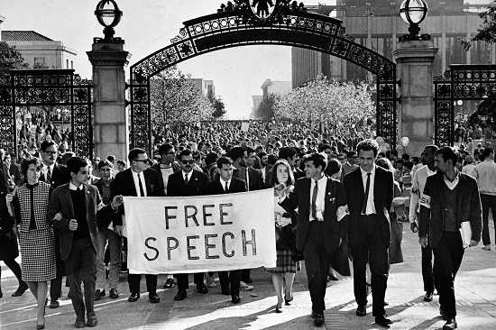 marchers for free speech at UC Berkeley