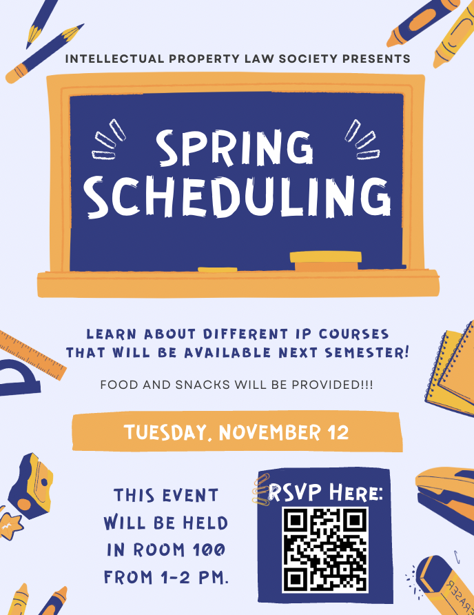 IPLS will be sharing information about different IP courses offered next semester. Meals will be provided for those who RSVP.