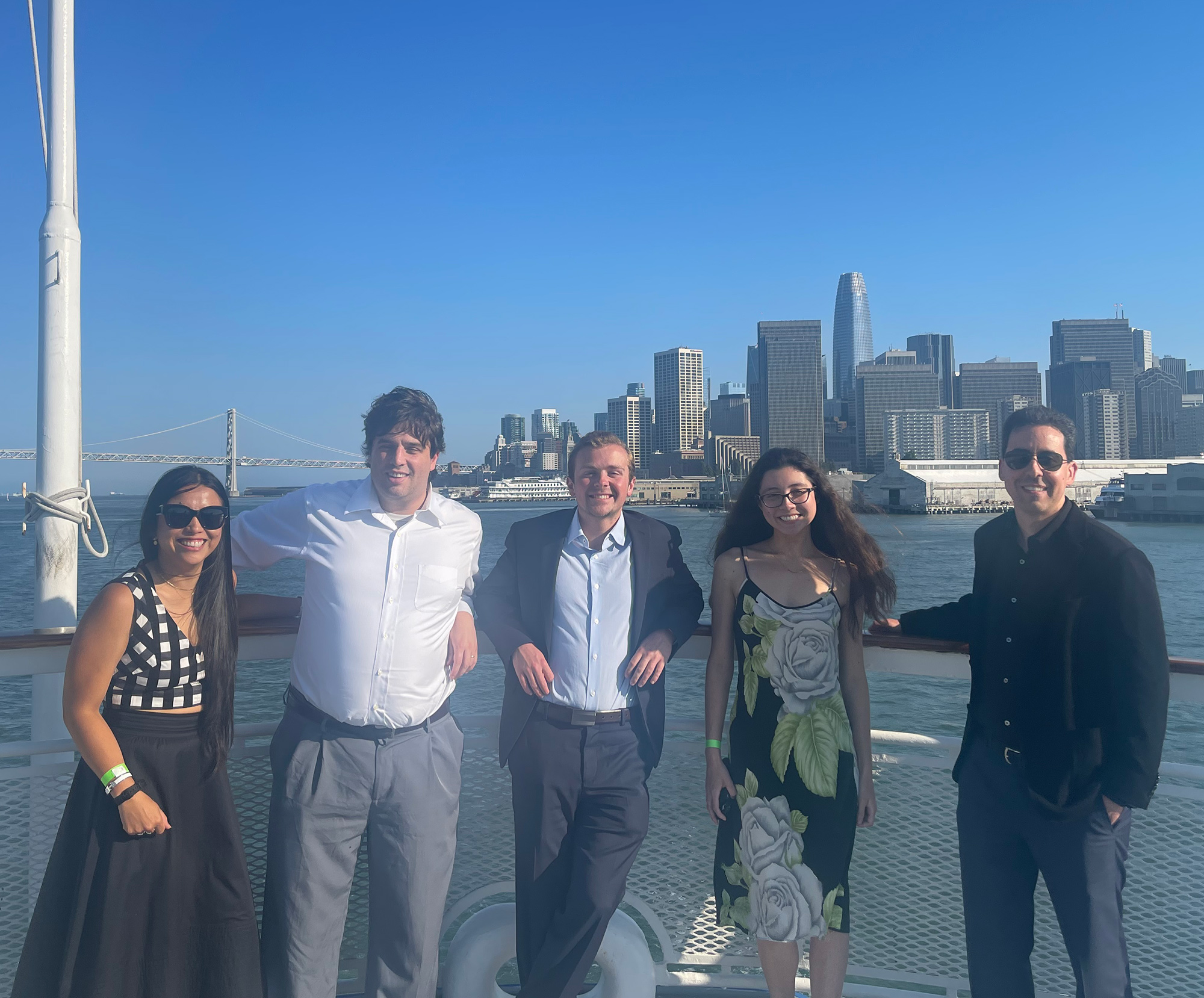 Group photo on boat
