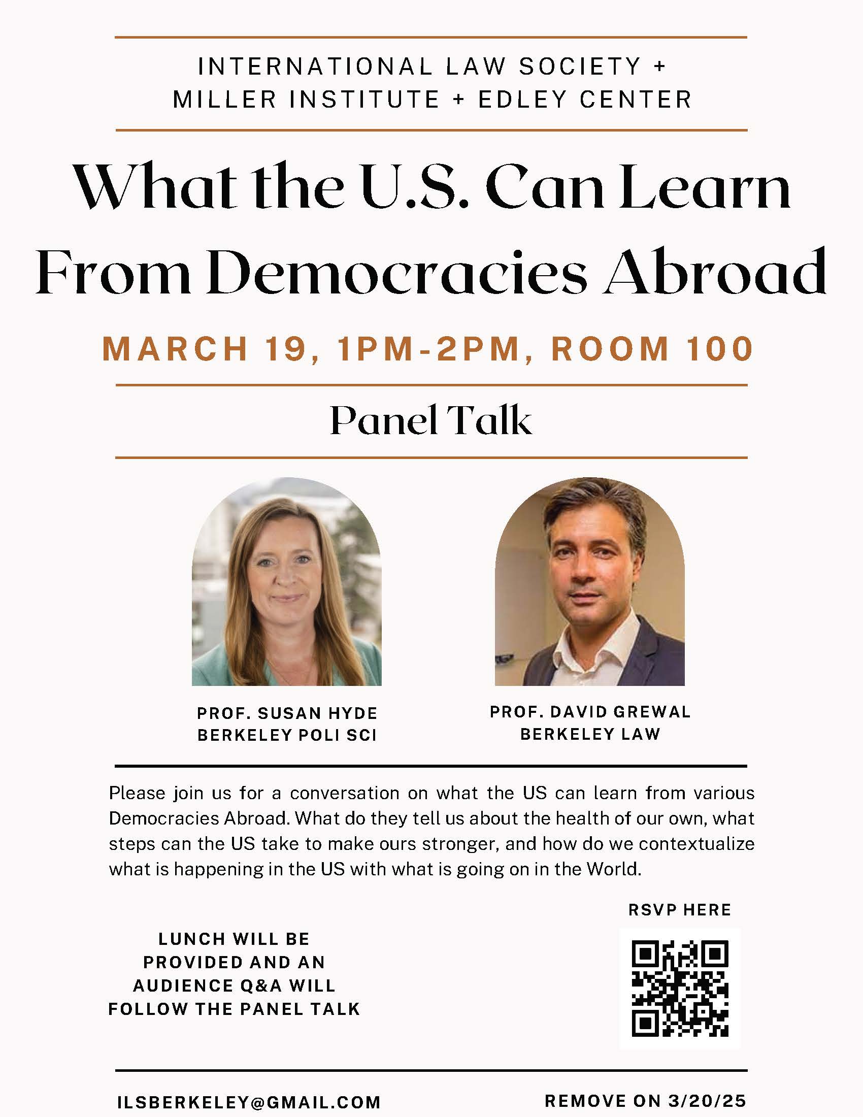 Please join us for a conversation on what the US can learn from various Democracies Abroad. What do they tell us about the health of our own, what steps can the US take to make ours stronger, and how do we contextualize what is happening in the US with what is going on in the World.